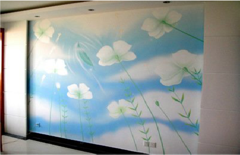 桃江画墙绘怎么画好白云的蓬松感?