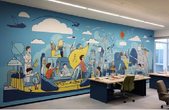 桃江办公室墙绘的特点。