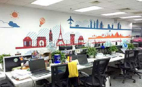 桃江教你设计办公室墙绘的方法。